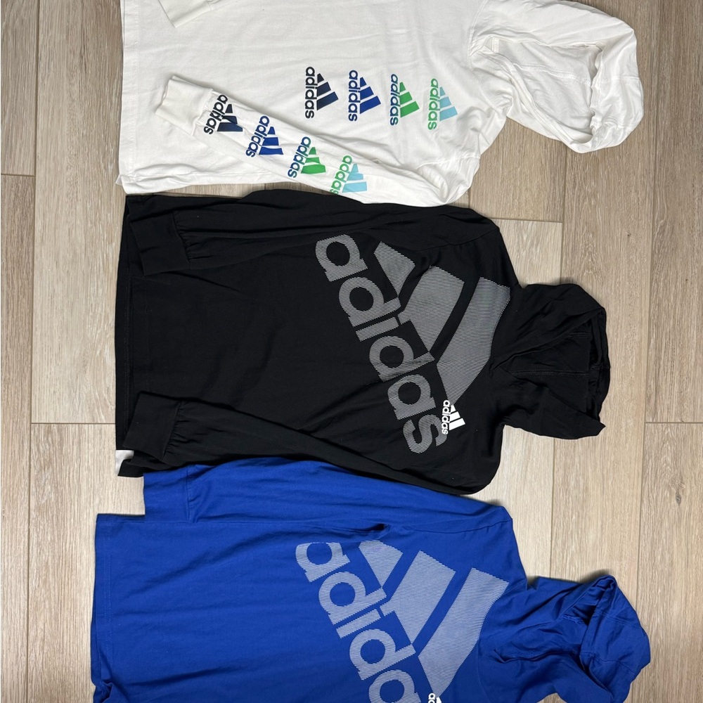 Adidas Kids' Hoodie Trio - Black, Blue, and White